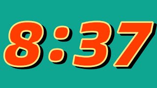 8 Minute and 37 Second Countdown Timer ⏰ | Bright green screen and huge numbers