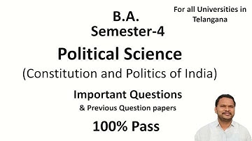 BA, Political Science Semster-4 imp Questions #sem4-political-science-imp-questions #constition