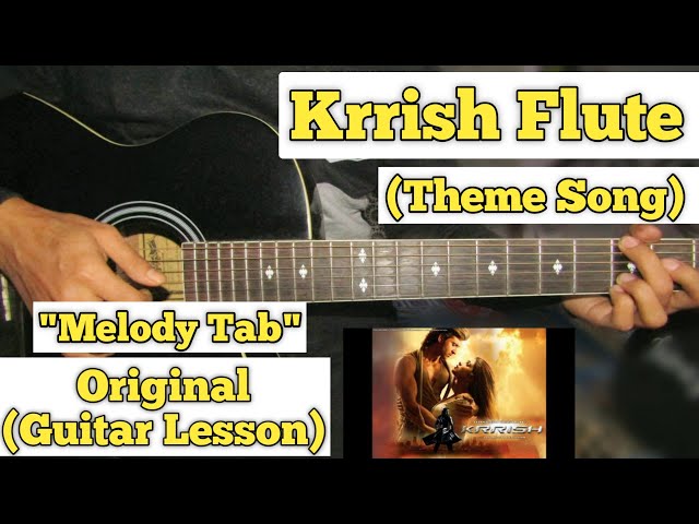 Krrish Flute - Background Theme | Guitar Lesson | Lead Tabs | (Easy Beginner Lesson)