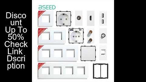 BSEED Glass Frames TV/ST/USB Socket Type-C EU Socket CAT5 RJ45 HDMI Socket Function Parts 1/2Way Mec