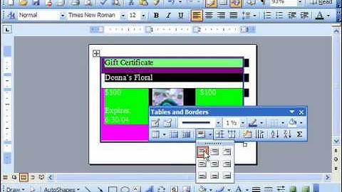 Word 2003 Tutorial Aligning Text in Table Cells Microsoft Office Training Lesson 17.4