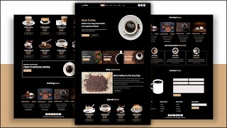 How to Create Coffee Shop website | HTML CSS and JS Project | Website Design
