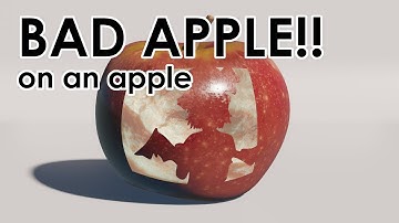 Bad Apple!! on an apple (on Blender)