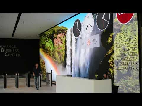 Advance Business Center - the LED walls in the lobbies