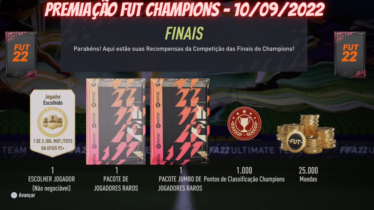 Premiação FUT Champions para FIFA 22 Ultimate Team