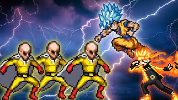 Manga Saitama OP VS Goku DBS 3.5 OP(All Form) & Naruto V3(All Form) in Jump Force Mugen