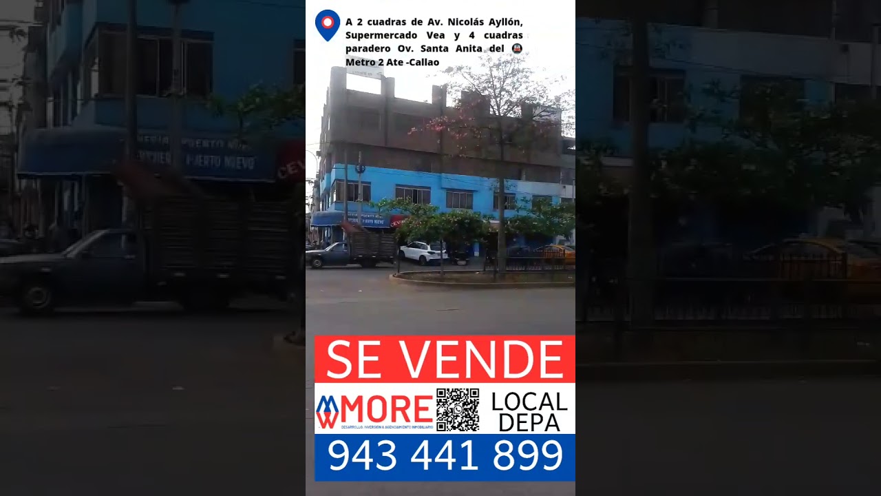 A unas cuadras de Carretera Central, Supermercado y paradero Ov. Sta. Anita del 🚇Metro 2 Ate -Callao