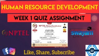 Human Resource Development | Week 1 Quiz Assignment Answers | NPTEL 2021 ||