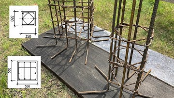Construction Column Stump Steel Rebar Reinforcement Details, Links R10, Foundation Pile Cap, Footing