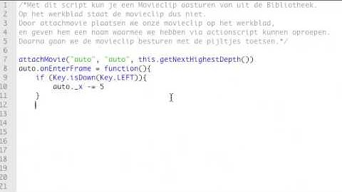 Adobe Flash Actionscript 2.0 tutorial Attachmovie (Dutch, Nederlandse) Version