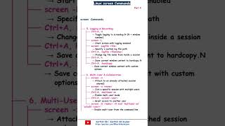 screen | Part 4 | Info Bytes | Linux Commands | Cheat Sheet | Karthik SR #devops