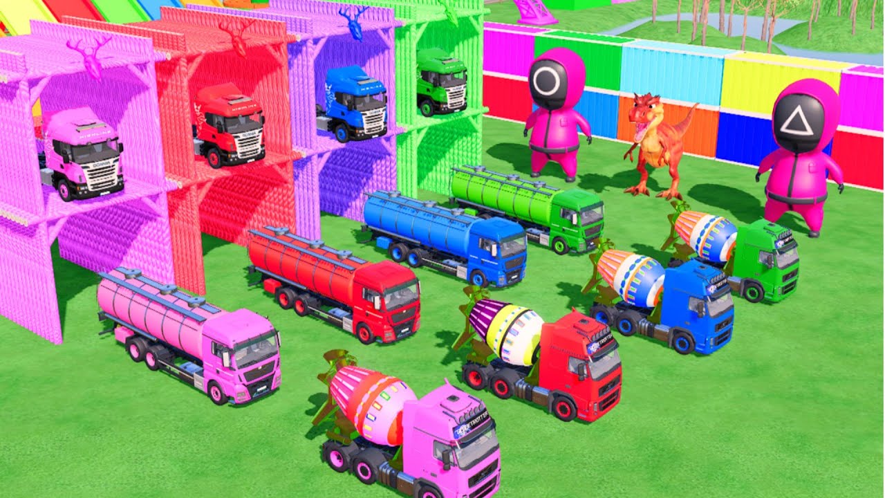 Красочные грузовики - ВСЕ БЕТОНОСМЕСИТЕЛИ С ДВОЙНЫМИ ПЛАТФОРМАМИ, MERCEDES, MAN, SCANIA