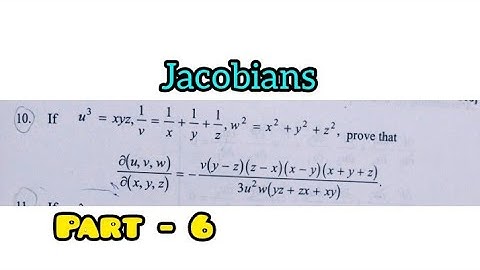 || Jacobians|| Differential calculus|| BSc semester 1||