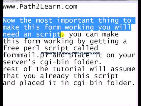 learn to create a form in dreamweaver Part1c cs4 cs3 8 7 WWW.PATH2LEARN.COM