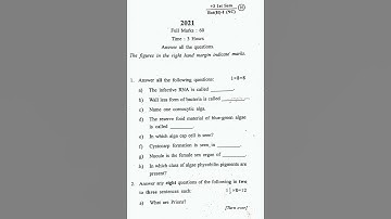 Sambalpur University:+3 1st sem Botany Hons , Paper -1(2021)