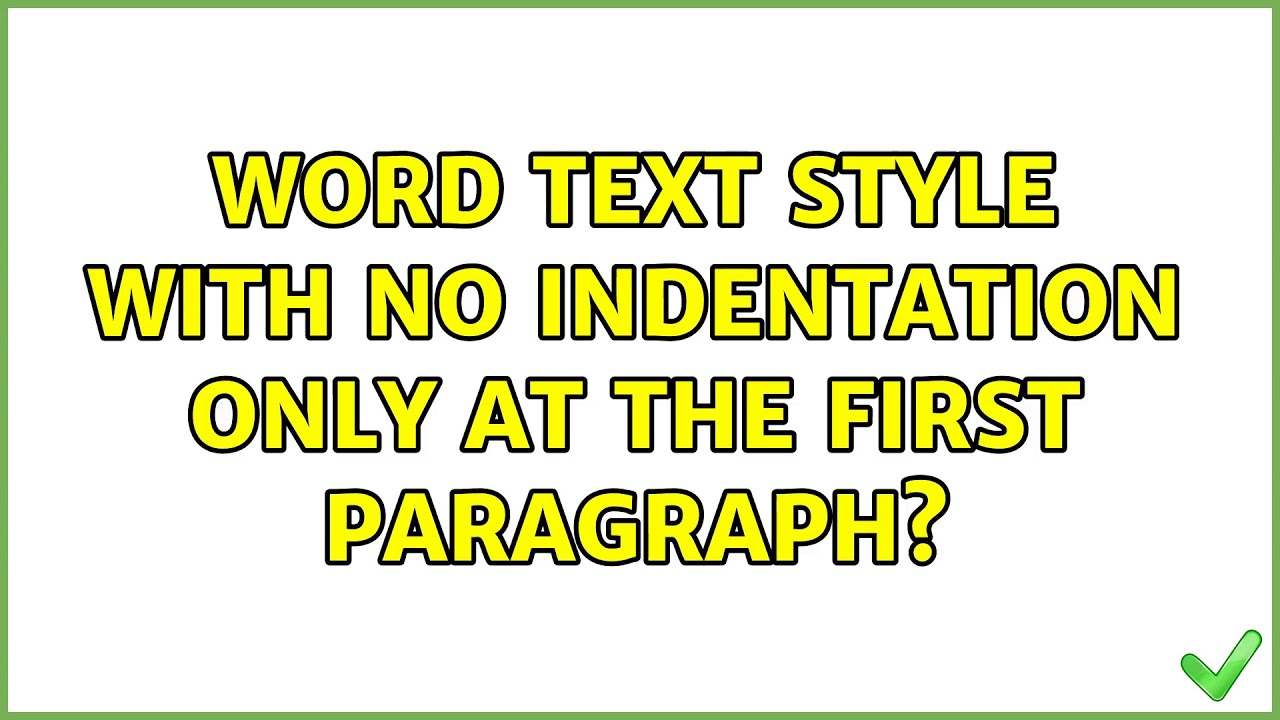 Word text style with NO indentation only at the first paragraph?