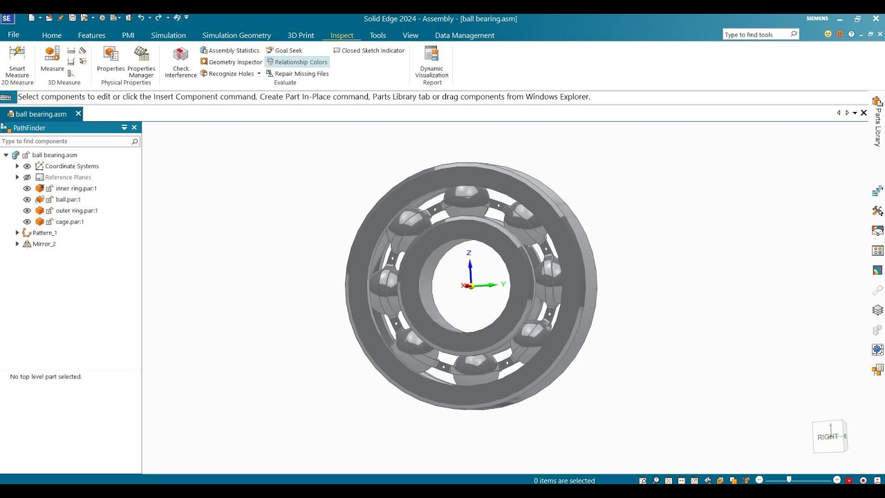 Ball Bearing Design in Solid Edge | 3D CAD Modeling Tutorial for ...