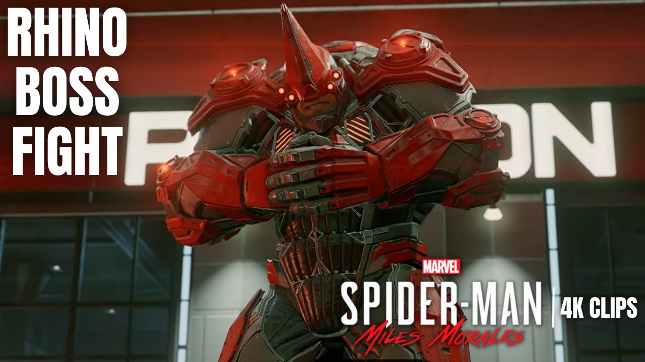 Miles & Phin Vs Roxxon Rhino Boss Fight | Spider-Man: Miles Morales 4K ...