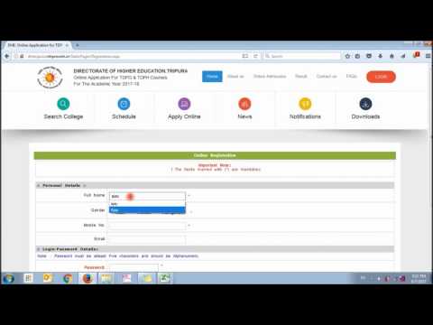 DHE Tripura- Registration Process on DHE Admission Portal