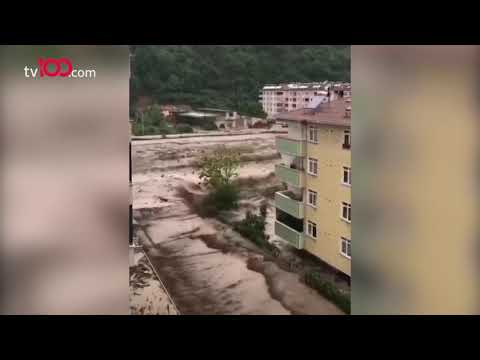 Kastamonu’nun Bozkurt ilçesindeki sel felaketinin ilk görüntüleri ortaya çıktı