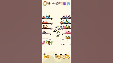 Bird sort calar game leval 1223 #games #leveldesign #colorgame #colorconcept #gaming #funny #game