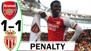 Arsenal vs Monaco 1-1 (5-4) - All Goals and Highlights PENALTY - 2023  NKETIAH