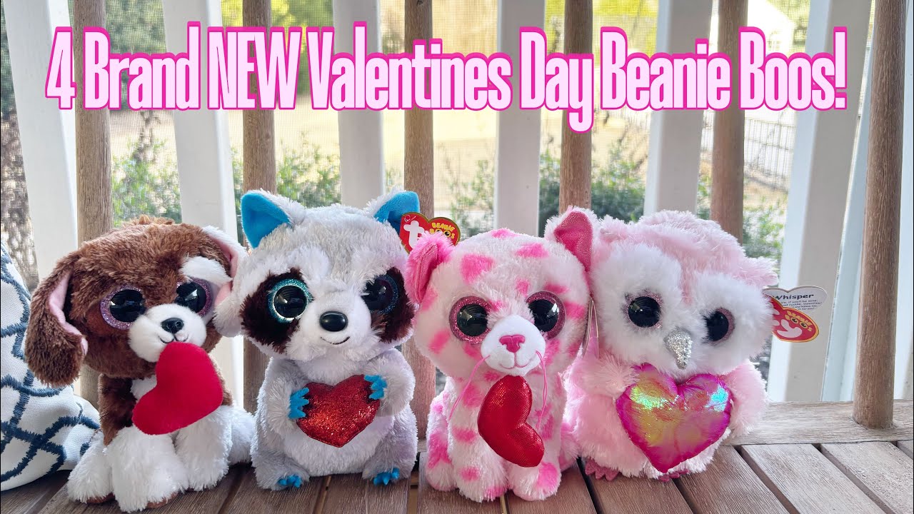 Reviewing the 4 NEW 2026 Valentines Day Beanie boos! (Beanie boo16