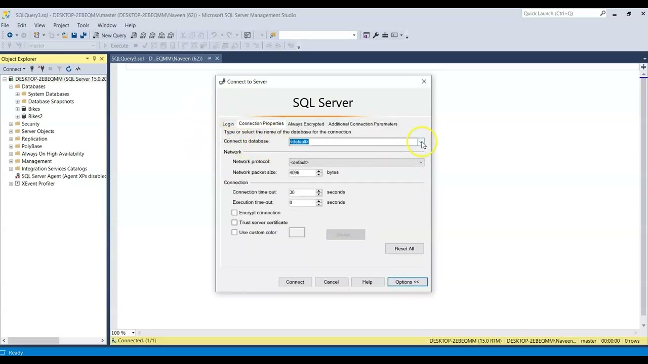 Useful SQL Server tip - Connect to a Default Database in SQL Server - YouTube Useful Sql Server Tip - Connect To A Default Database In Sql Server - Youtube