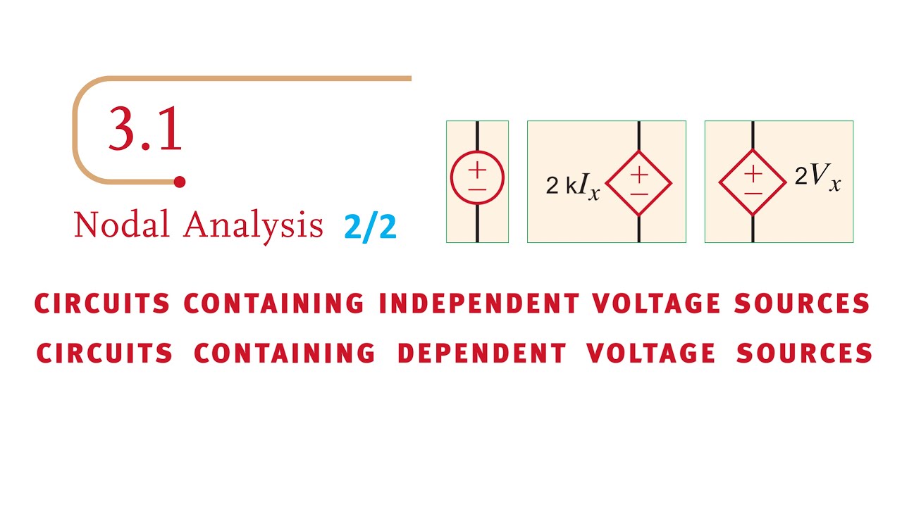 Nodal Analysis (2/2) | Independent and Dependent Voltage Sources - YouTube