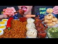 ASMR SPICY NOODLES CHICKEN LOLLIPOP CHICKEN MOMO PANI PURI MASSIVE Eating Sounds