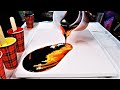 Flame & Lava Fluid Art | Wandering Straight Pour Acrylic Pouring "Flames on Canvas"