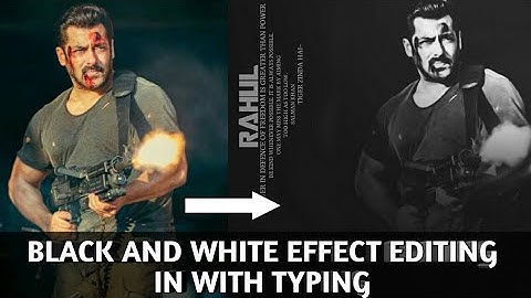 Black & white editing with typing png in picsart || Android || Rahul Creations