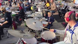 Alessandro Massimo, 4 years old, drummer at ROCKIN'1000 Milano Linate Air Show