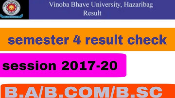 Vinoba bhave university semester 4 result check