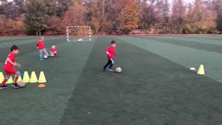 Тренировка по футболу детей 5-6 лет.