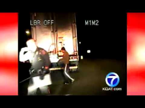 Video: Road worker almost hit by suspected drunken driver