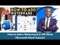 How to Add a Watermark in MS Word Microsoft Word Tutorial