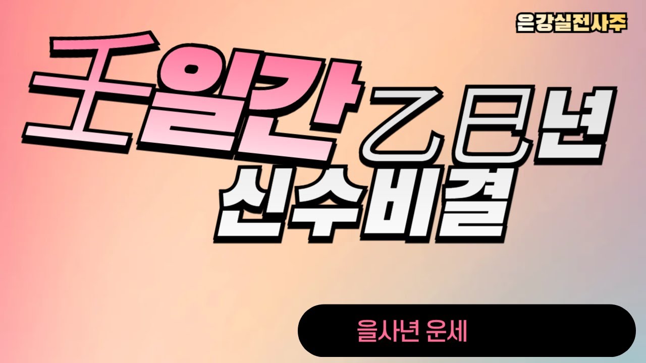 [을사년 신수비결] 壬일간 