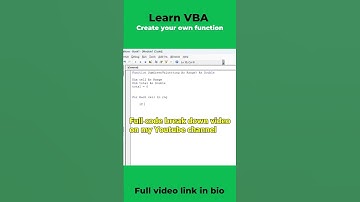 Learn How To Create Your Own Functions In Excel #shortsvideo  #vba #excelvba