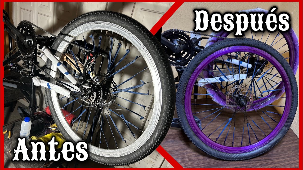 Pintándole los rines a mi bici