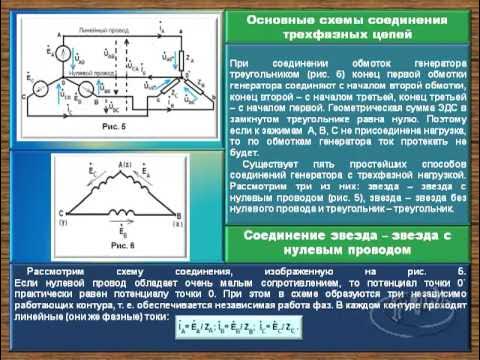 Трехфазные цепи соединенные по схеме звезда