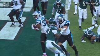 CHUBA HUBBARD WITH A RUSHING TD