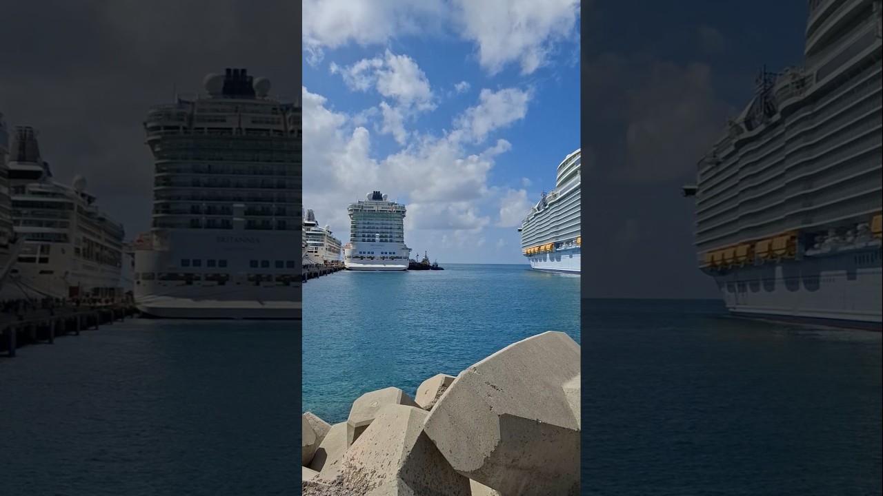 Five luxury cruise ships called at the island of St. Maarten. 