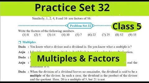 Problem Set 32 Class 5th Math Ch 8 Multiples & Factors / Problem Set 32 / Standard 5th / MH Board