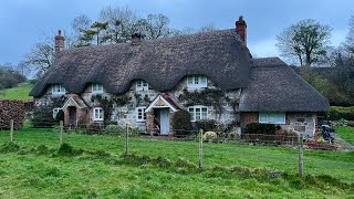 Rain WALK - Exploring Thatched Cottage Charms in Lockeridge, ENGLAND