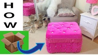 Never waste cardboard after watching this video.Real furniture ottoman from cardboard.وقف هدر الورق المقوى.الأثاث الحقيقي باستخدام 