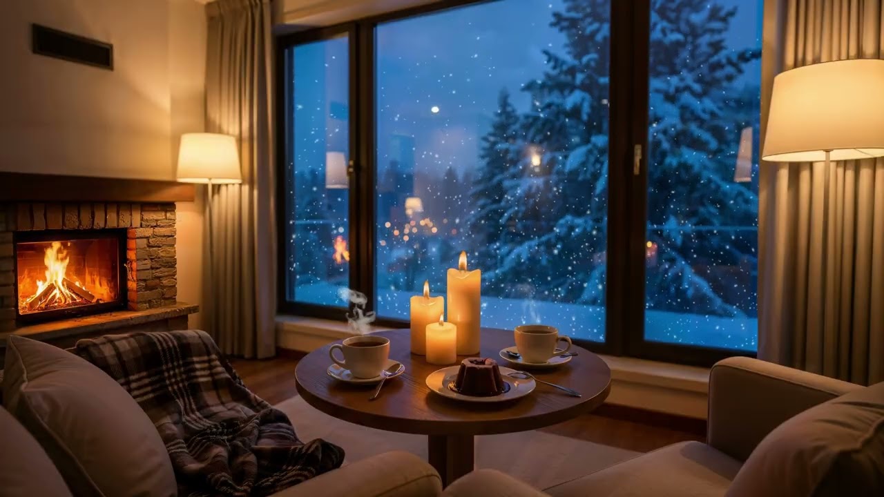 Уютный зимний вечер для двоих | Расслабляющая фортепианная музыка, мягкое пиано и каминная атмосфера