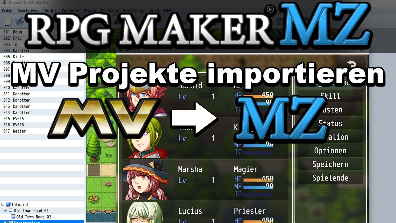RPG Maker MZ - MV Projekte importieren - Tutorial [Deutsch / German ...