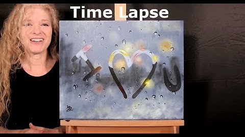 TIME LAPSE - Learn How to Paint "RAINY DAY LOVE" with Acrylic Paint - Fun and Easy Painting Tutorial