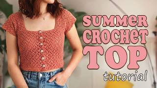 EASY SHORT SLEEVE CROCHET TOP TUTORIAL - MADE TO MEASURE - BEGINNER FRIENDLY